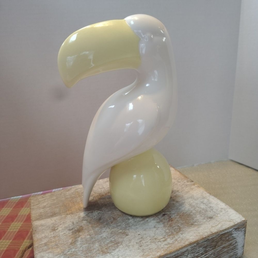 Elegant Cream and Yellow Toucan Figurine C8